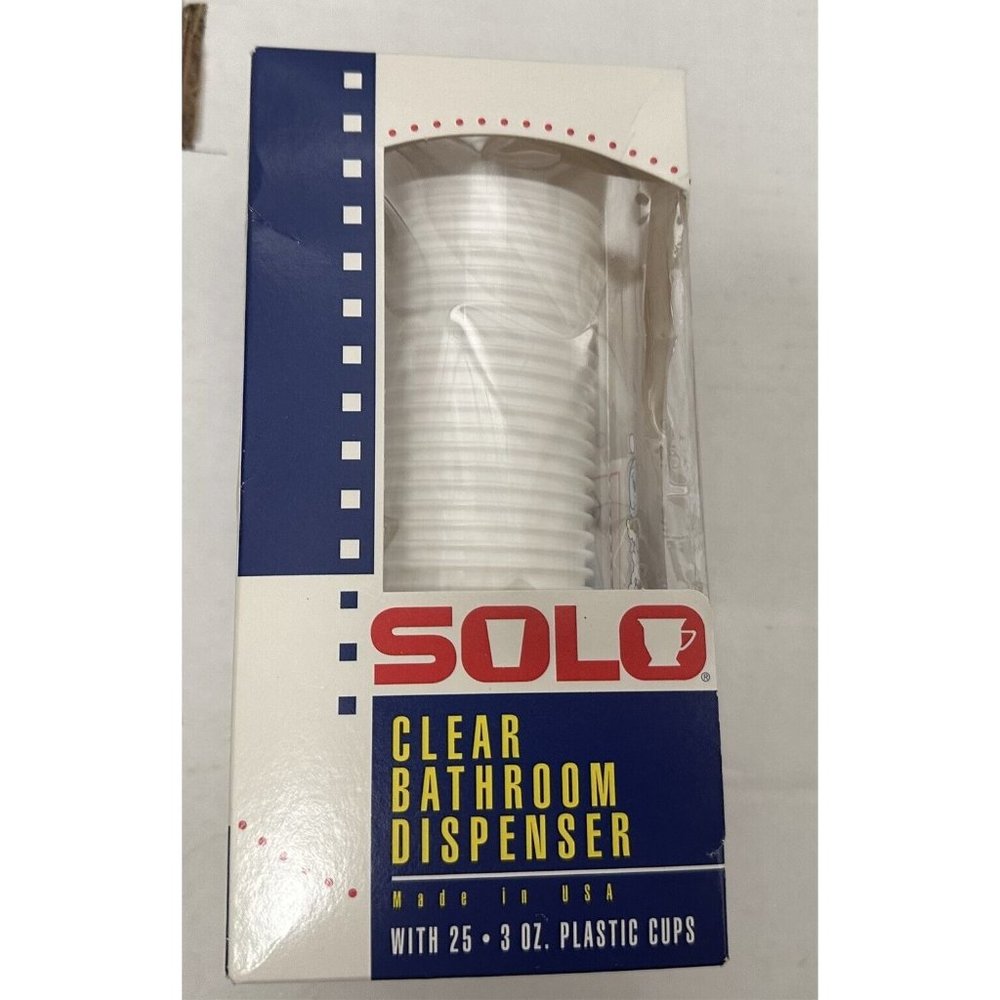 Vintage Solo Cup Dispenser Plastic with Scrubbing Bubbles Logo New Old Stock